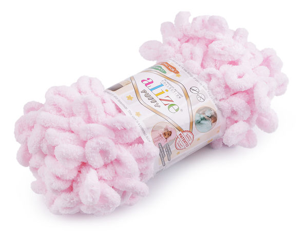 Fir tip șenilă cu bucle Alize Puffy (100g) – Fir de tricotat cu degetele, fără andrele, pentru pături și fulare