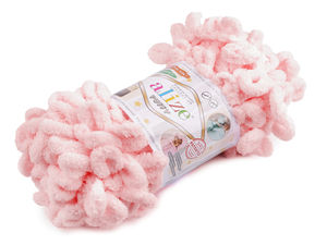 Fir tip șenilă cu bucle Alize Puffy (100g) – Fir de tricotat cu degetele, fără andrele, pentru pături și fulare