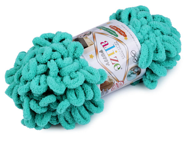 Fir tip șenilă cu bucle Alize Puffy (100g) – Fir de tricotat cu degetele, fără andrele, pentru pături și fulare