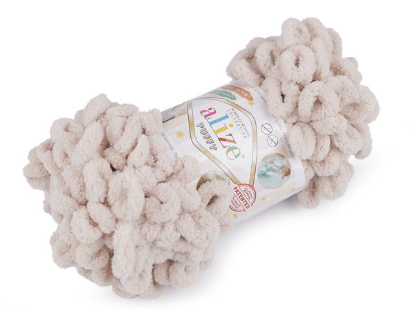 Fir tip șenilă cu bucle Alize Puffy (100g) – Fir de tricotat cu degetele, fără andrele, pentru pături și fulare