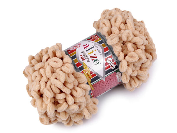 Fir de tricotat cu bucle Alize Puffy Fine – Fir chenille moale premium (100g) pentru tricotat manual