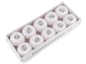 Ață premium din bumbac cordonet pentru croșetat și dantelă, albă - Kordonetka 20g