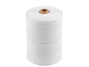 Șnur premium din bumbac pentru macrame (1,5-2 mm) - Fir împletit din 6 fire pentru croșetat, coșuri și lucru manual
