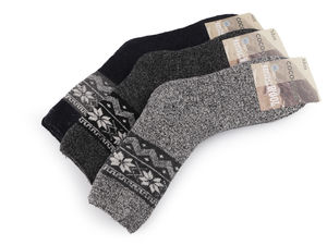 Șosete termice unisex cu model norvegian - Șosete lungi de iarnă din amestec călduros de lână, cu interior flaușat (pachet de 3 perechi)