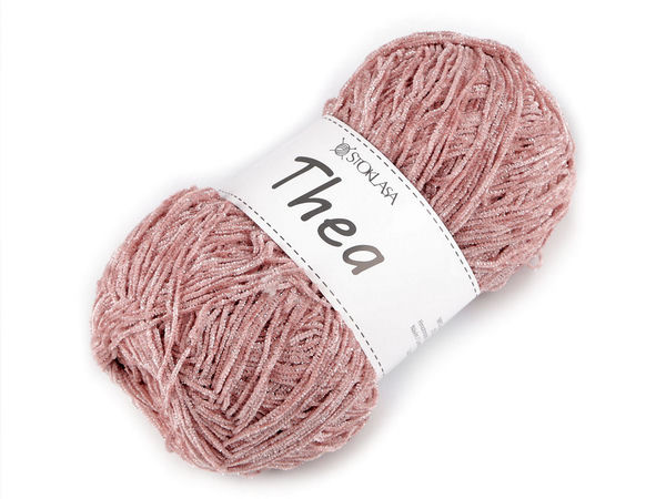 Fir premium catifelat chenille cu lurex strălucitor Thea (100g) - Fir metalizat fin pentru tricotat și croșetat