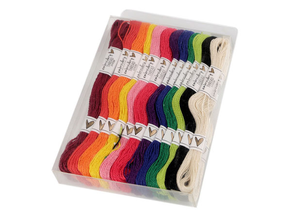 Set premium de ață pentru brodat din bumbac - 36 sculuri de ață muline (8 m per scul)