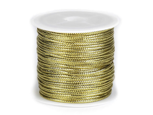 Șnur decorativ plat Lurex Premium - Fir metalic de 1,1 mm pentru ambalaje festive și proiecte creative (Rolă de 30 m)