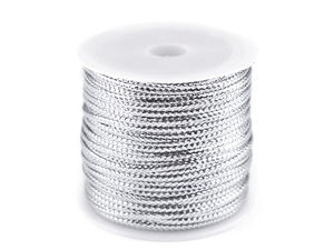 Șnur plat tubular premium cu Lurex metalic (2mm) - Șnur neelastic pentru proiecte creative și ambalaje cadou