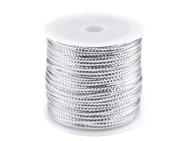 Șnur plat tubular premium cu Lurex metalic (2mm) - Șnur neelastic pentru proiecte creative și ambalaje cadou