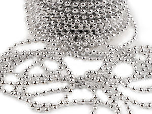 Ghirlandă premium din perle de plastic de 4 mm pe fir pentru nunți, decorațiuni festive și galanterie