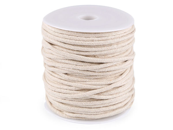 Șnur premium împletit rotund pentru macrame, 4 mm - Fir universal din bumbac pentru lucru manual
