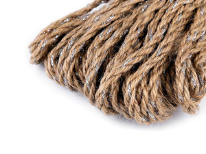 Șnur din iută împletită premium cu lurex strălucitor (5mm) - Fir cu accente metalice pentru lucru manual, ambalarea cadourilor și aranjamente florale