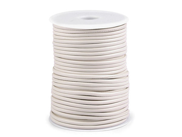 Șnur rotund premium din piele ecologică cu miez – Ø 2,5 mm și 3 mm pentru artizanat, bijuterii și modă