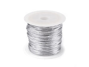 Șnur rotund premium din lurex metalizat - Fir decorativ strălucitor de Ø 2mm pentru ambalarea cadourilor, coronițe de Advent și proiecte creative de sărbători