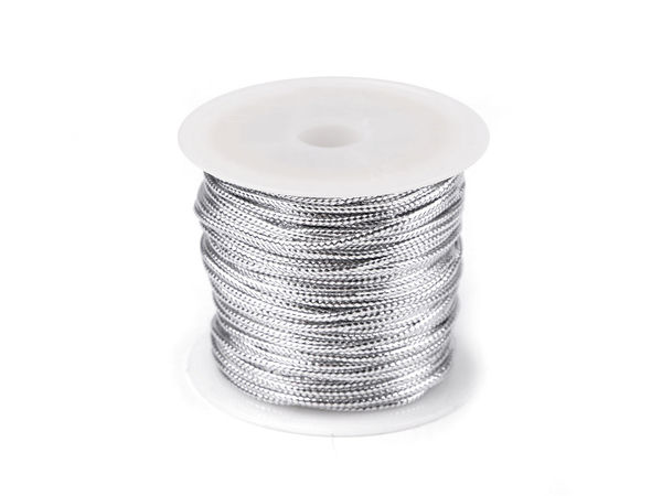 Șnur rotund premium din lurex metalizat - Fir decorativ strălucitor de Ø 2mm pentru ambalarea cadourilor, coronițe de Advent și proiecte creative de sărbători
