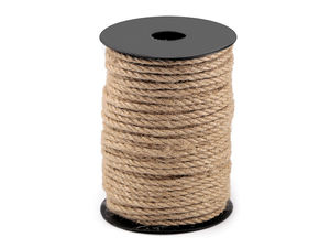 Șnur de iută răsucit premium (4mm, 3 fire) - Sfoară de iută natur pentru lucru manual, floristică și decorațiuni