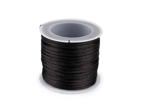 Șnur din satin premium (diametru 2 mm, rolă de 10 m) - Șnur coadă de șoarece cu luciu intens pentru activități creative, confecționarea de bijuterii și galanterie
