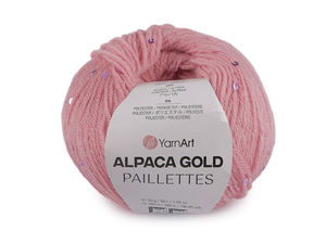 Fir de tricotat și croșetat premium Alpaca Gold cu paiete (50g) - Amestec moale și călduros de lână cu o strălucire elegantă