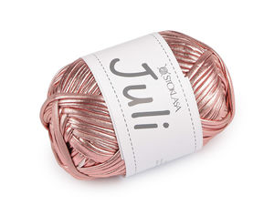 Fir metalizat tip panglică Juli (100g) – Fir elastic premium pentru croșetat genți, rucsacuri, coșuri și bijuterii handmade