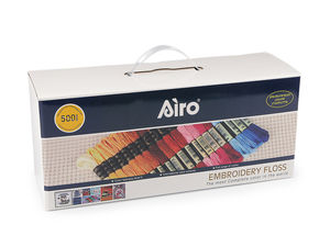 Set premium de ață de brodat muline AIRO – 500 de piese, sculuri de 8m, culori asortate compatibile DMC