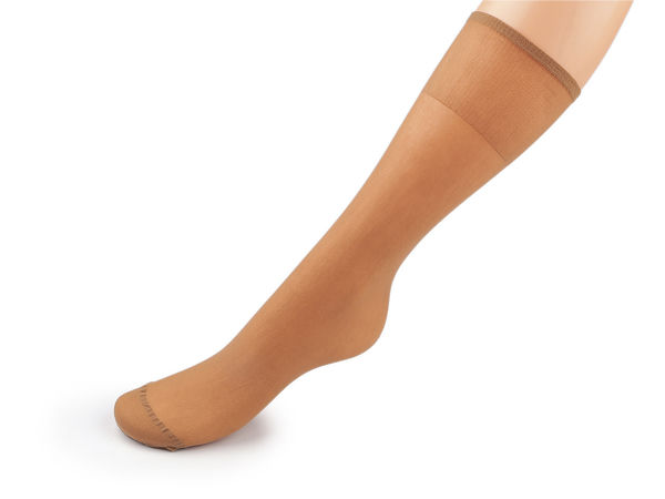 Șosete trei sferturi de damă fine, 20 Den, cu bandă elastică confortabilă fără strângere (Set de 2 perechi)