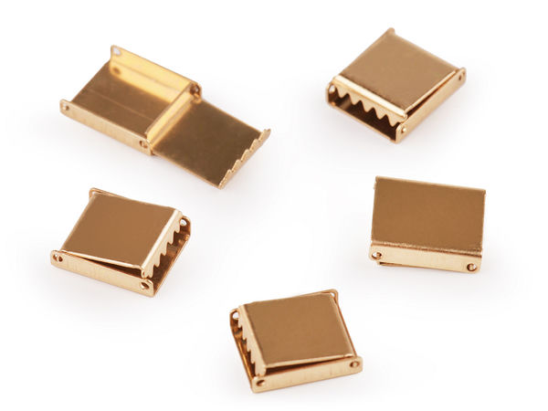 Capete terminale metalice plate de 10 mm pentru șnur - Cleme premium pentru panglici și șnururi destinate confecțiilor și articolelor de galanterie