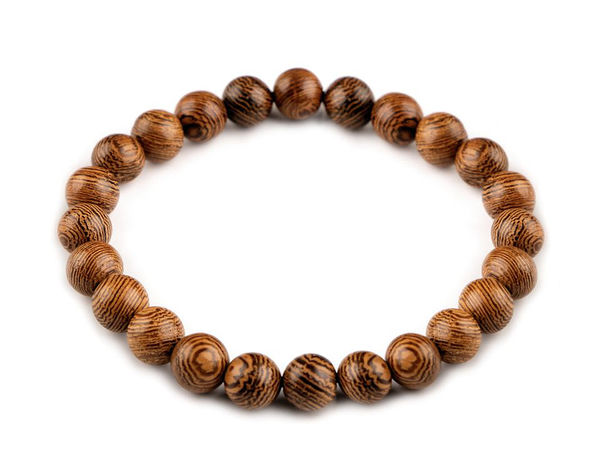 Brățară elastică din mărgele din lemn natural - Accesoriu elegant cu mărime universală