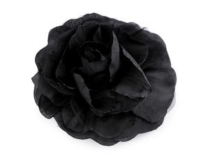 Broșă elegantă din material textil în formă de trandafir 3D și agrafă de păr – accesoriu floral multifuncțional de 10 cm