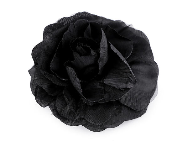 Broșă elegantă din material textil în formă de trandafir 3D și agrafă de păr – accesoriu floral multifuncțional de 10 cm