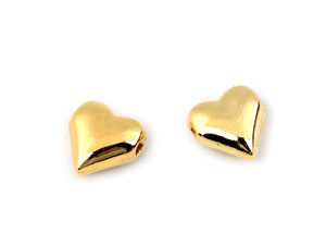 Charm metalic premium în formă de inimă (8x8 mm)