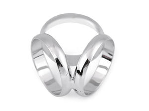 Inel cataramă elegant platinat pentru eșarfă - Accesoriu decorativ premium cu 3 bucle pentru eșarfe delicate