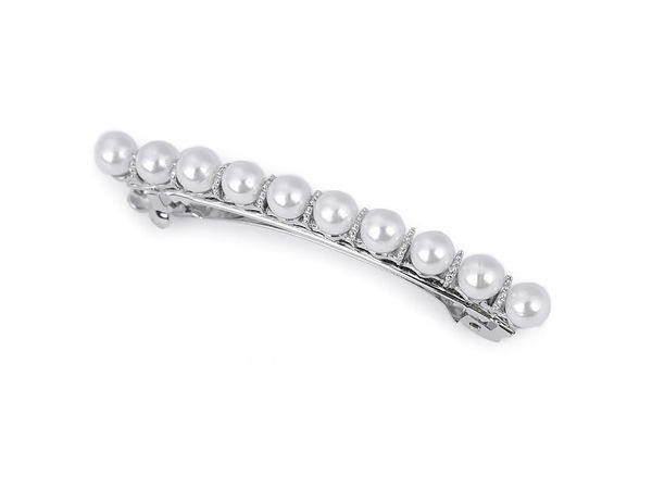 Clamă de păr premium cu perle în stil franțuzesc – Agrafă de păr elegantă, complet metalică, cu mecanism sigur tip click