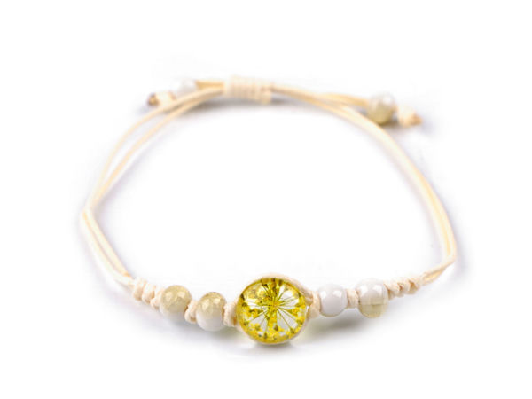 Set de brățări Shamballa lucrate manual, cu flori naturale uscate și mărgele din sticlă - Șnur macrame reglabil, pachet de 12 bucăți multicolor