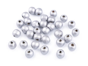 Mărgele premium din lemn lăcuit cu finisaj metalizat (10 mm, pachet de 20 g) – Mărgele rotunde pentru galanterie, lucru manual, bijuterii, brelocuri și macrame