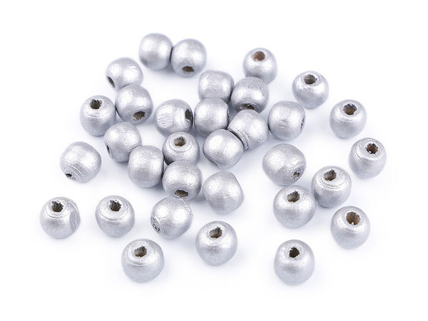 Mărgele premium din lemn lăcuit cu finisaj metalizat (10 mm, pachet de 20 g) – Mărgele rotunde pentru galanterie, lucru manual, bijuterii, brelocuri și macrame