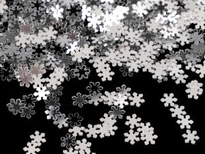 Paiete metalice premium tip confeti în formă de fulgi de nea (5 mm) pentru decorațiuni de sărbători și lucru manual