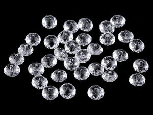 Mărgele premium din plastic, transparente și fațetate, tip rondelă (5x8 mm) - Mărgele distanțiere ușoare pentru crearea de bijuterii și perdele din mărgele