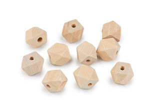 Mărgele din lemn natural nefinisat în formă de romb (15x15 mm) - Accesorii geometrice de galanterie pentru proiecte creative