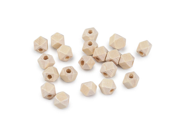 Mărgele geometrice din lemn natur în formă de diamant, 8x8 mm - Mărgele distanțiere brute pentru confecționare bijuterii, brățări și brelocuri