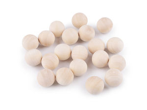 Bile din lemn natural premium pentru activități creative, sfere pline de 18 mm (fără orificiu)