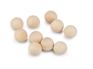 Bile din lemn natural premium pentru activități creative, sfere pline de 18 mm (fără orificiu)
