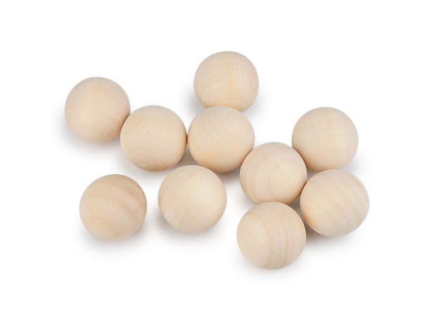 Sfere din lemn natur premium, 20 mm - Bile din lemn fără gaură pentru proiecte DIY, artizanat, modelaj și aromaterapie (finisaj natur deschis)