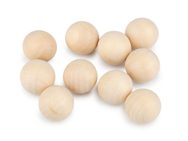 Bile premium din lemn natural masiv, 25 mm - Sfere rotunde nefinisate fără orificii pentru lucru manual și decorațiuni