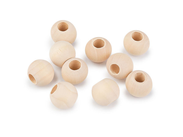 Mărgele din lemn natur nevopsite premium - Mărgele cu gaură mare de 18 mm pentru lucru manual, proiecte creative, macrameu și prinzătoare de vise