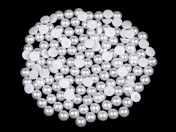 Jumătăți de perle cu spate plat pentru lucru manual și scrapbooking, Ø9mm - Caboșoane strălucitoare pentru decorațiuni DIY și nunți