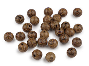 Mărgele premium din lemn lăcuit (8mm) - Natur închis