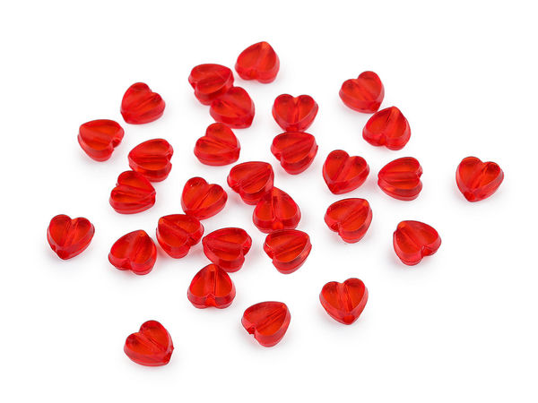 Mărgele premium din plastic în formă de inimă (8 mm) - Accesorii de galanterie și creație bijuterii