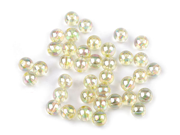 Mărgele rotunde premium din plastic super-lucios (8 mm) - Mărgele strălucitoare pentru bijuterii DIY, brelocuri și lucru manual