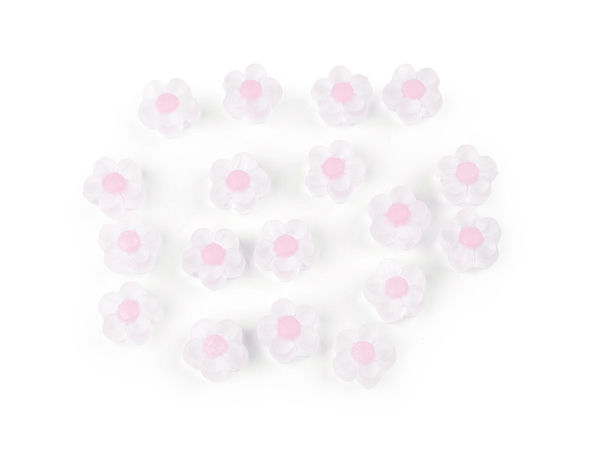 Mărgele mate în formă de floare pentru bijuterii DIY și lucru manual - Mărgele distanțiere de 13 mm cu mijloc colorat