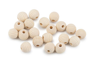 Mărgele premium din lemn netratat, model fagure – Mărgele din lemn natural de 14 mm pentru artizanat și proiecte creative